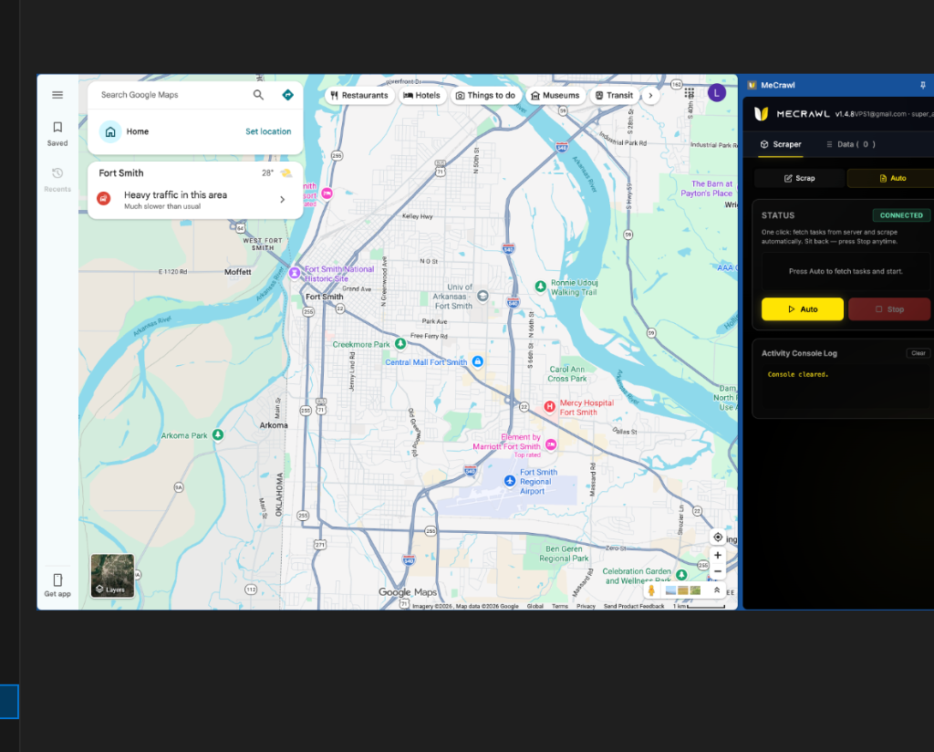 Open Google Maps, run a search or open place pages you care about, then start collection from the extension.
